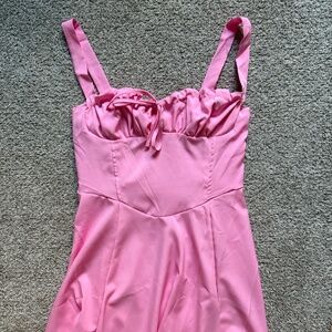 Pink babydoll dress and tie front
